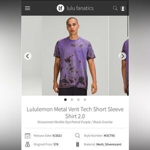 Lululemon Men’s Metal Vent Tech Short Sleeve Shirt 2.0
